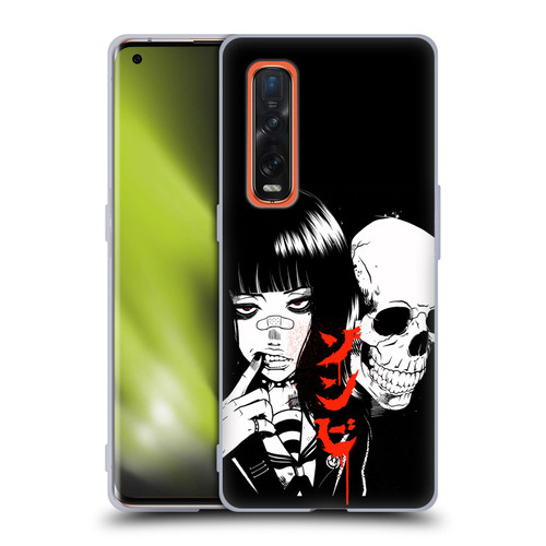Zombie Makeout Club Art Girl And Skull Soft Gel Case for OPPO Find X2 Pro 5G
