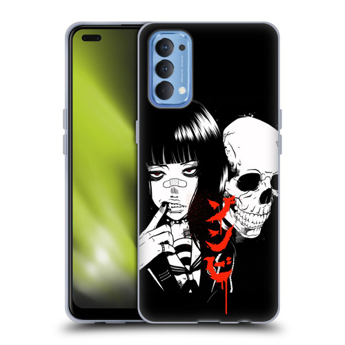 Zombie Makeout Club Art Girl And Skull Soft Gel Case for OPPO Reno 4 5G