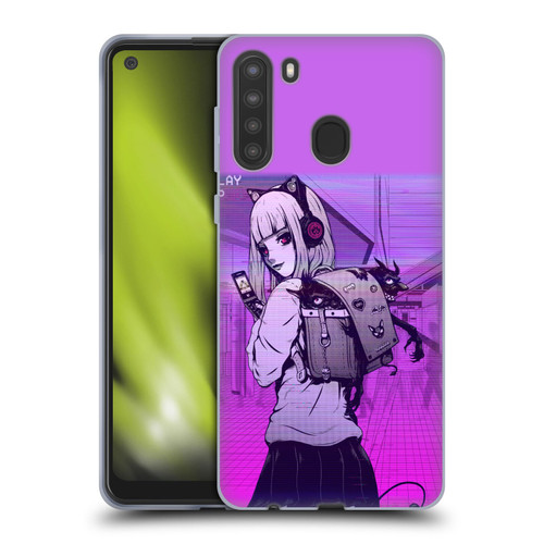 Zombie Makeout Club Art Drama Rides On My Back Soft Gel Case for Samsung Galaxy A21 (2020)