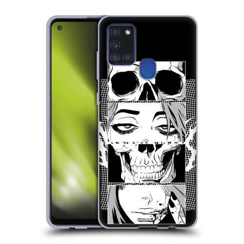 Zombie Makeout Club Art Skull Collage Soft Gel Case for Samsung Galaxy A21s (2020)