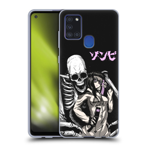Zombie Makeout Club Art Stop Drop Selfie Soft Gel Case for Samsung Galaxy A21s (2020)