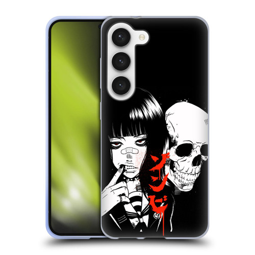 Zombie Makeout Club Art Girl And Skull Soft Gel Case for Samsung Galaxy S23 5G