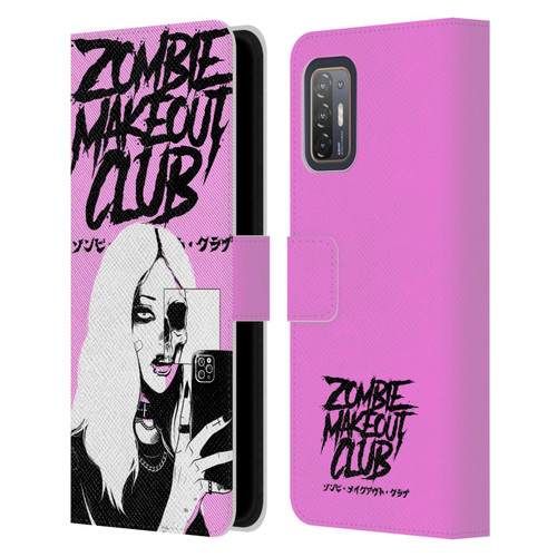 Zombie Makeout Club Art Selfie Skull Leather Book Wallet Case Cover For HTC Desire 21 Pro 5G