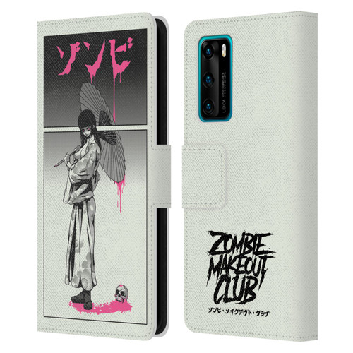 Zombie Makeout Club Art Chance Of Rain Leather Book Wallet Case Cover For Huawei P40 5G