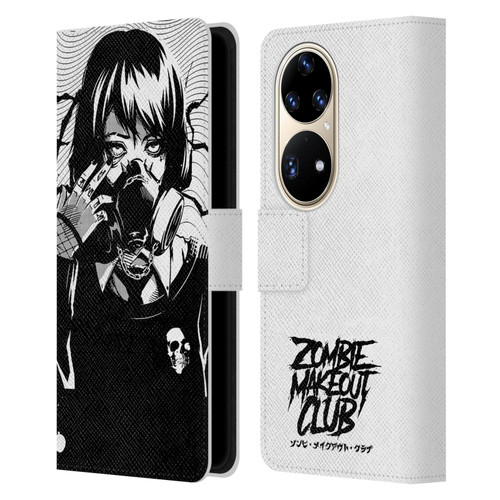 Zombie Makeout Club Art Facepiece Leather Book Wallet Case Cover For Huawei P50 Pro