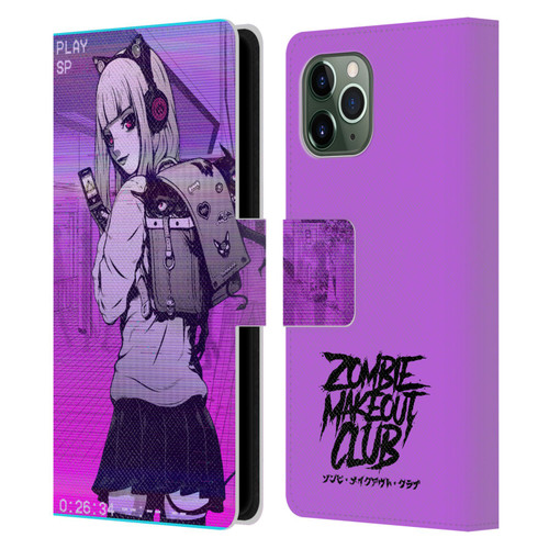 Zombie Makeout Club Art Drama Rides On My Back Leather Book Wallet Case Cover For Apple iPhone 11 Pro