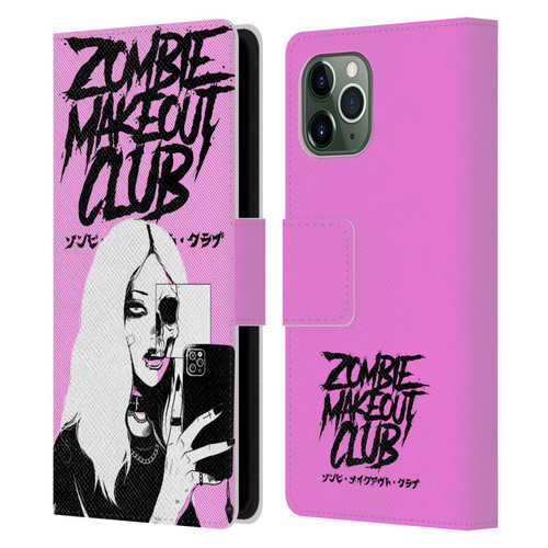 Zombie Makeout Club Art Selfie Skull Leather Book Wallet Case Cover For Apple iPhone 11 Pro