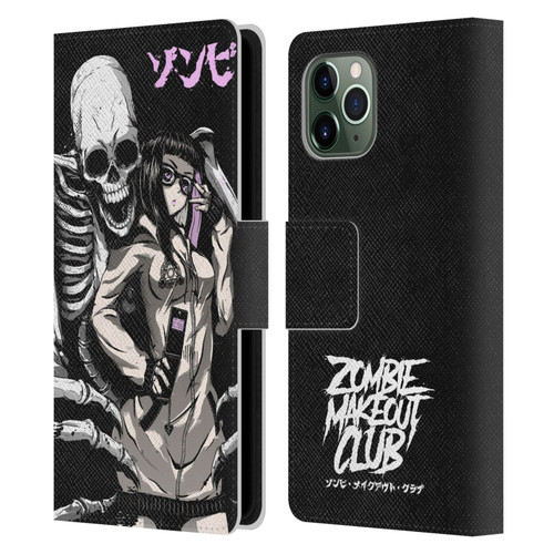 Zombie Makeout Club Art Stop Drop Selfie Leather Book Wallet Case Cover For Apple iPhone 11 Pro