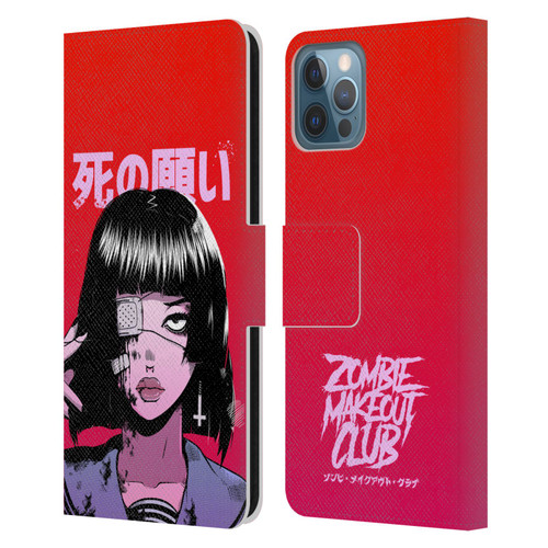Zombie Makeout Club Art Eye Patch Leather Book Wallet Case Cover For Apple iPhone 12 / iPhone 12 Pro