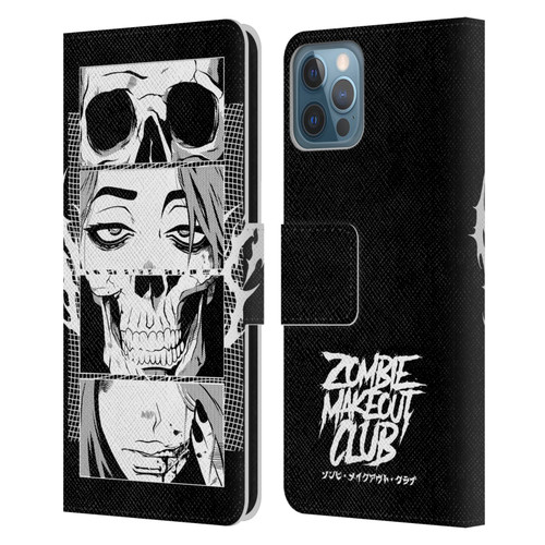 Zombie Makeout Club Art Skull Collage Leather Book Wallet Case Cover For Apple iPhone 12 / iPhone 12 Pro