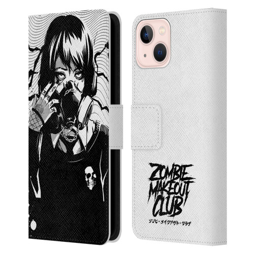 Zombie Makeout Club Art Facepiece Leather Book Wallet Case Cover For Apple iPhone 13