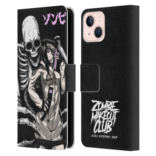 Zombie Makeout Club Art Stop Drop Selfie Leather Book Wallet Case Cover For Apple iPhone 13