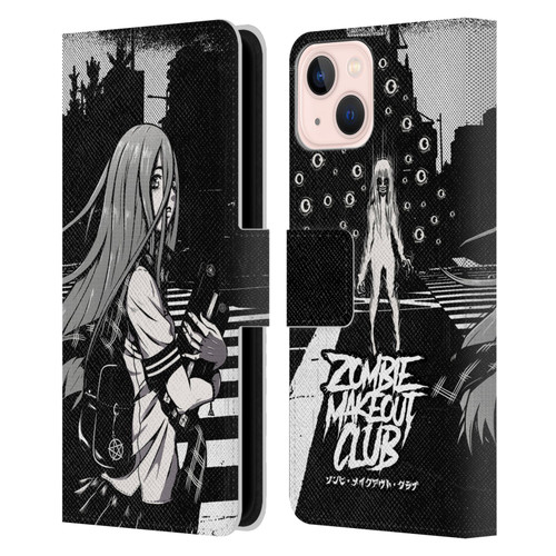 Zombie Makeout Club Art They Are Watching Leather Book Wallet Case Cover For Apple iPhone 13