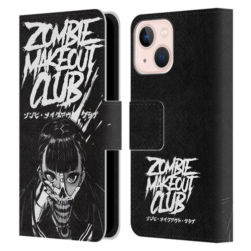 Zombie Makeout Club Art Face Off Leather Book Wallet Case Cover For Apple iPhone 13 Mini