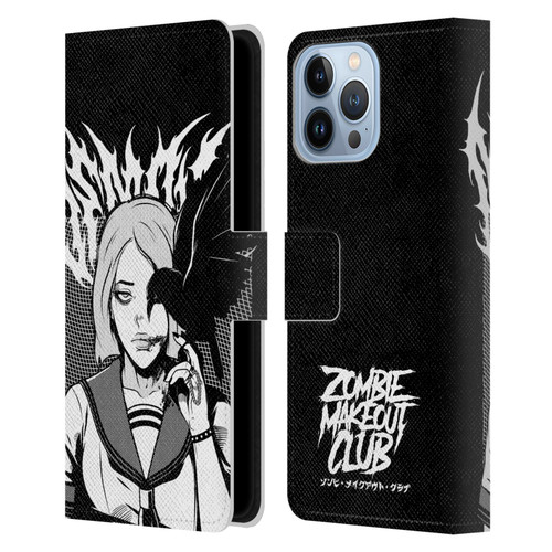 Zombie Makeout Club Art Crow Leather Book Wallet Case Cover For Apple iPhone 13 Pro Max
