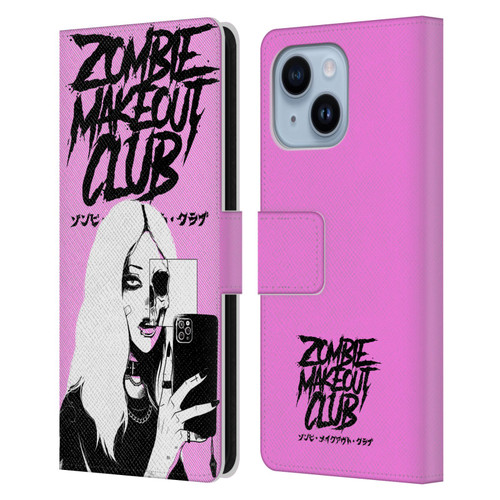 Zombie Makeout Club Art Selfie Skull Leather Book Wallet Case Cover For Apple iPhone 14 Plus