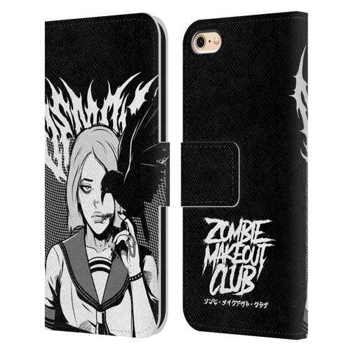 Zombie Makeout Club Art Crow Leather Book Wallet Case Cover For Apple iPhone 6 / iPhone 6s