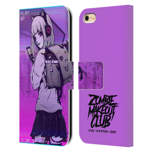 Zombie Makeout Club Art Drama Rides On My Back Leather Book Wallet Case Cover For Apple iPhone 6 / iPhone 6s
