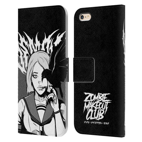 Zombie Makeout Club Art Crow Leather Book Wallet Case Cover For Apple iPhone 6 Plus / iPhone 6s Plus