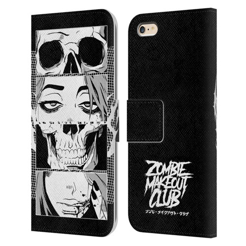 Zombie Makeout Club Art Skull Collage Leather Book Wallet Case Cover For Apple iPhone 6 Plus / iPhone 6s Plus