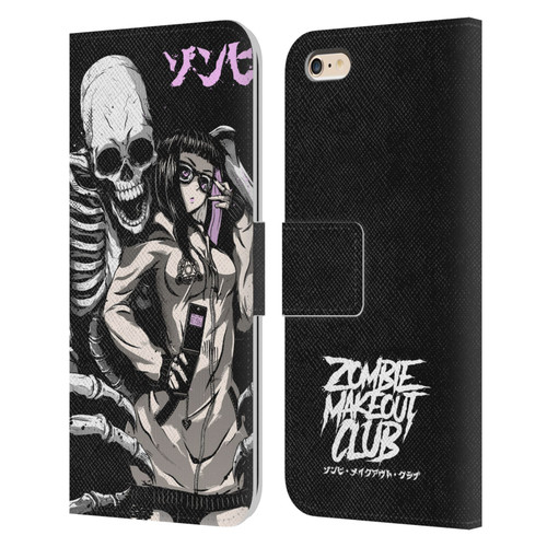 Zombie Makeout Club Art Stop Drop Selfie Leather Book Wallet Case Cover For Apple iPhone 6 Plus / iPhone 6s Plus