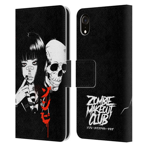 Zombie Makeout Club Art Girl And Skull Leather Book Wallet Case Cover For Apple iPhone XR