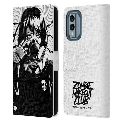 Zombie Makeout Club Art Facepiece Leather Book Wallet Case Cover For Nokia X30