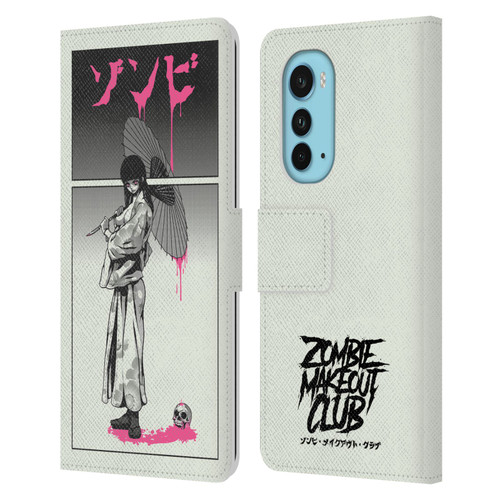 Zombie Makeout Club Art Chance Of Rain Leather Book Wallet Case Cover For Motorola Edge (2022)