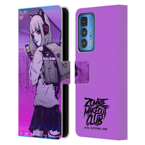 Zombie Makeout Club Art Drama Rides On My Back Leather Book Wallet Case Cover For Motorola Edge 20 Pro