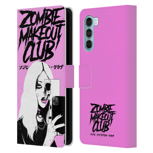 Zombie Makeout Club Art Selfie Skull Leather Book Wallet Case Cover For Motorola Edge S30 / Moto G200 5G