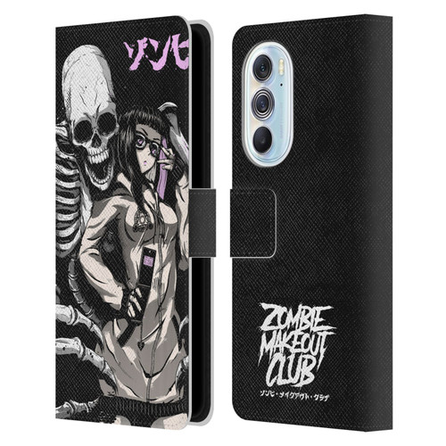 Zombie Makeout Club Art Stop Drop Selfie Leather Book Wallet Case Cover For Motorola Edge X30