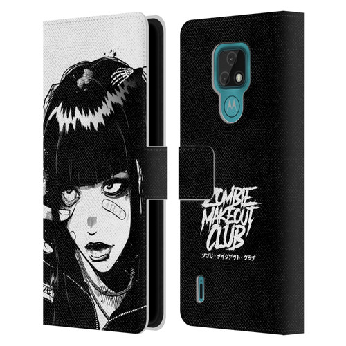 Zombie Makeout Club Art See Thru You Leather Book Wallet Case Cover For Motorola Moto E7