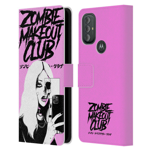 Zombie Makeout Club Art Selfie Skull Leather Book Wallet Case Cover For Motorola Moto G10 / Moto G20 / Moto G30