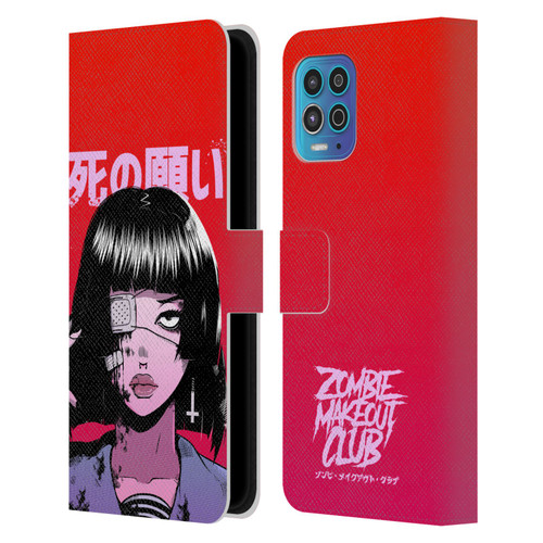 Zombie Makeout Club Art Eye Patch Leather Book Wallet Case Cover For Motorola Moto G100