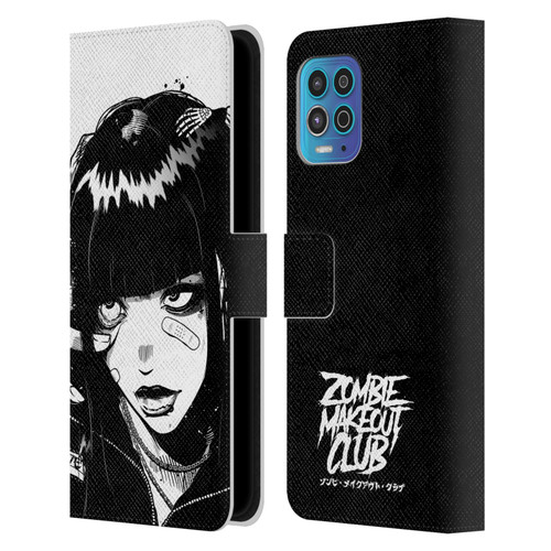 Zombie Makeout Club Art See Thru You Leather Book Wallet Case Cover For Motorola Moto G100