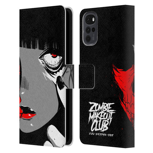 Zombie Makeout Club Art Eye Leather Book Wallet Case Cover For Motorola Moto G22