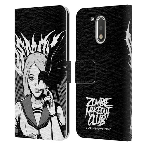 Zombie Makeout Club Art Crow Leather Book Wallet Case Cover For Motorola Moto G41