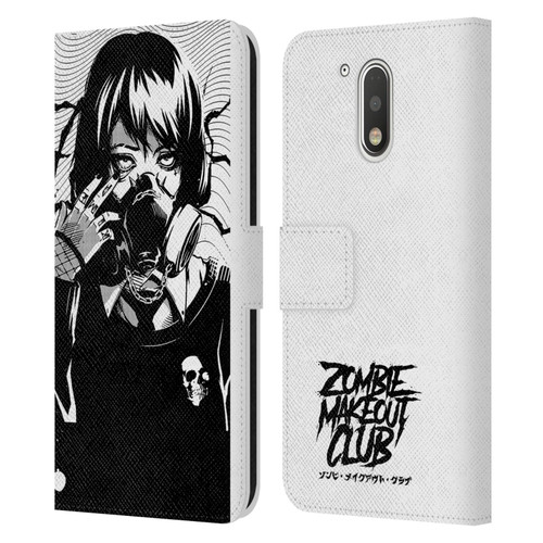 Zombie Makeout Club Art Facepiece Leather Book Wallet Case Cover For Motorola Moto G41