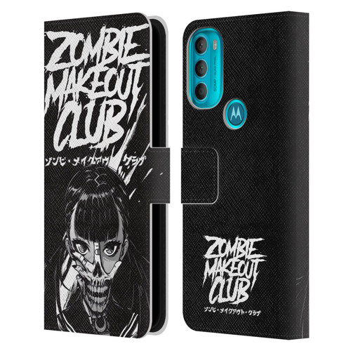 Zombie Makeout Club Art Face Off Leather Book Wallet Case Cover For Motorola Moto G71 5G