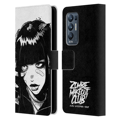 Zombie Makeout Club Art See Thru You Leather Book Wallet Case Cover For OPPO Find X3 Neo / Reno5 Pro+ 5G
