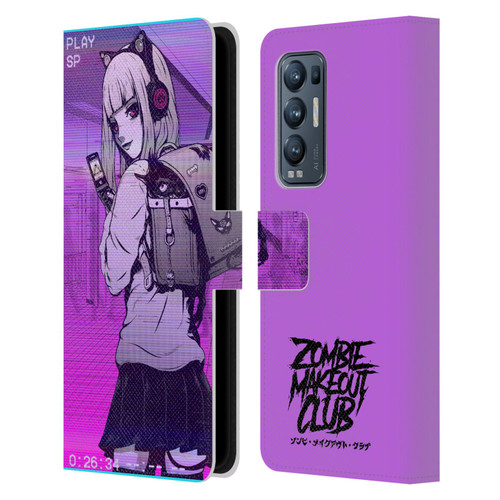 Zombie Makeout Club Art Drama Rides On My Back Leather Book Wallet Case Cover For OPPO Find X3 Neo / Reno5 Pro+ 5G