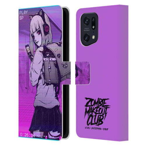Zombie Makeout Club Art Drama Rides On My Back Leather Book Wallet Case Cover For OPPO Find X5
