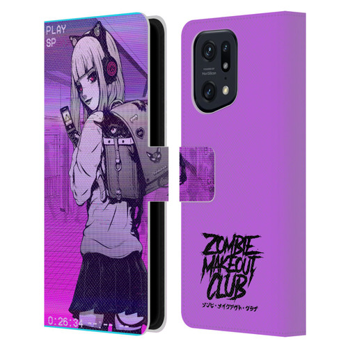 Zombie Makeout Club Art Drama Rides On My Back Leather Book Wallet Case Cover For OPPO Find X5 Pro