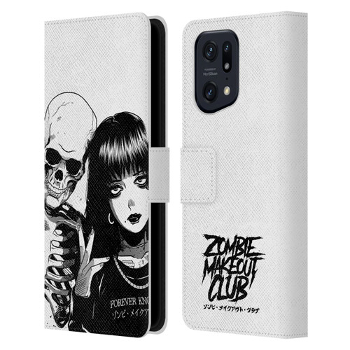 Zombie Makeout Club Art Forever Knows Best Leather Book Wallet Case Cover For OPPO Find X5 Pro