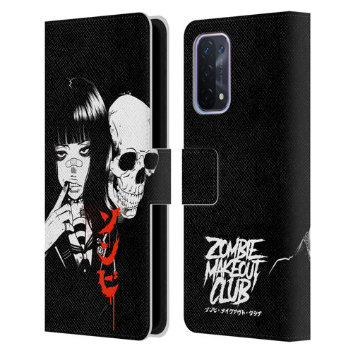 Zombie Makeout Club Art Girl And Skull Leather Book Wallet Case Cover For OPPO A54 5G