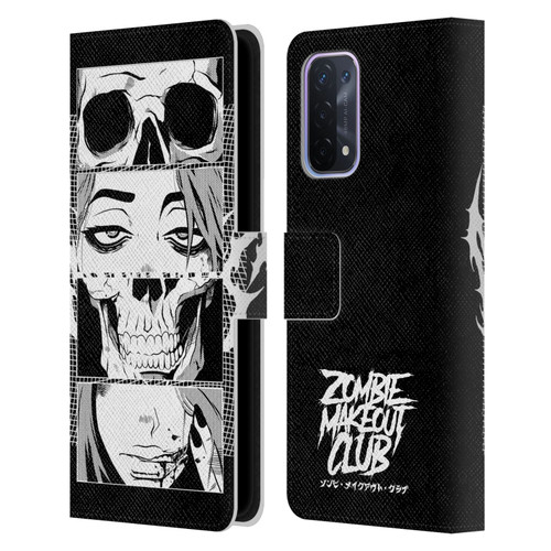 Zombie Makeout Club Art Skull Collage Leather Book Wallet Case Cover For OPPO A54 5G