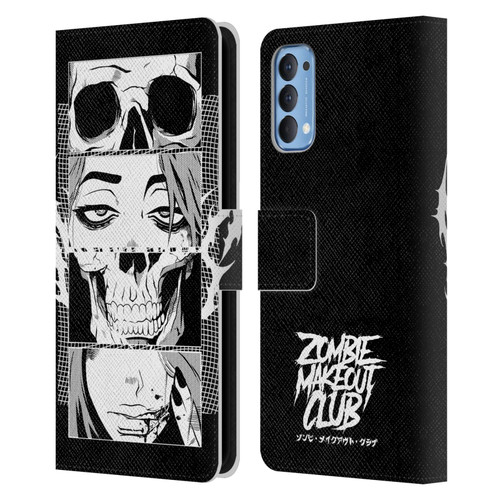 Zombie Makeout Club Art Skull Collage Leather Book Wallet Case Cover For OPPO Reno 4 5G