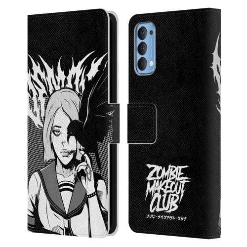 Zombie Makeout Club Art Crow Leather Book Wallet Case Cover For OPPO Reno 4 5G