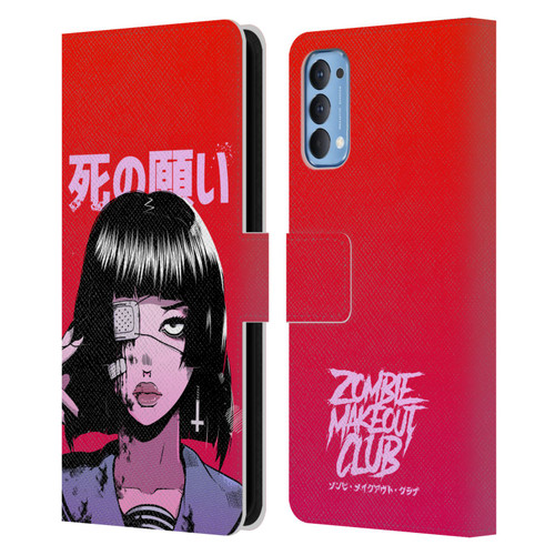 Zombie Makeout Club Art Eye Patch Leather Book Wallet Case Cover For OPPO Reno 4 5G