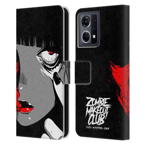 Zombie Makeout Club Art Eye Leather Book Wallet Case Cover For OPPO Reno8 4G
